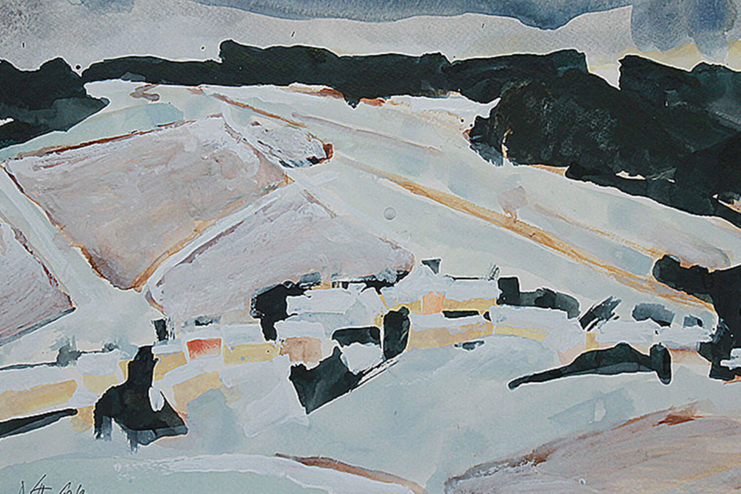 Eifelmalerei: Eine winterliche Landschaft vor Ort gemalt von Andi Goral