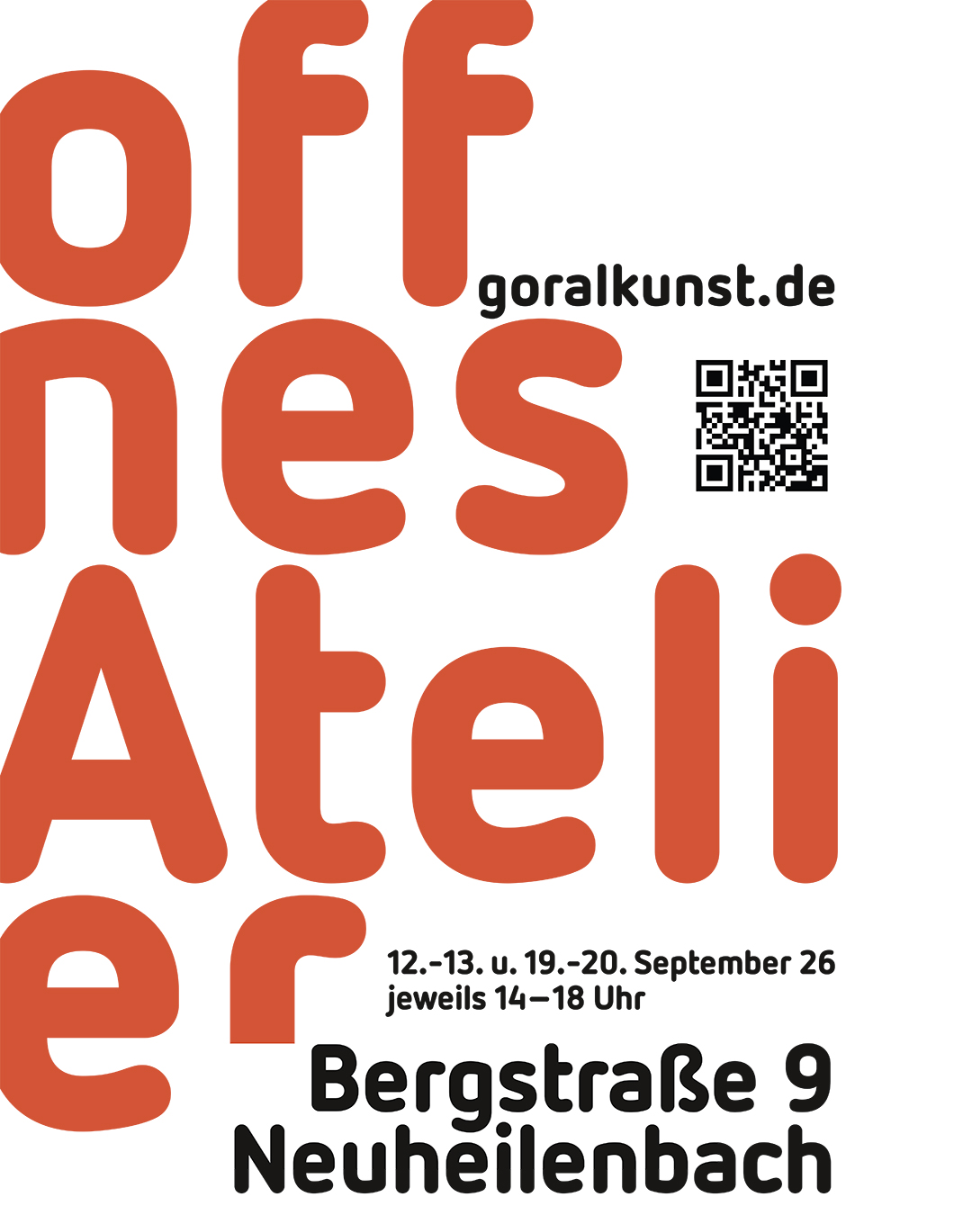 Das Plakat zur Einladung zum offenen Atelier im September 2026