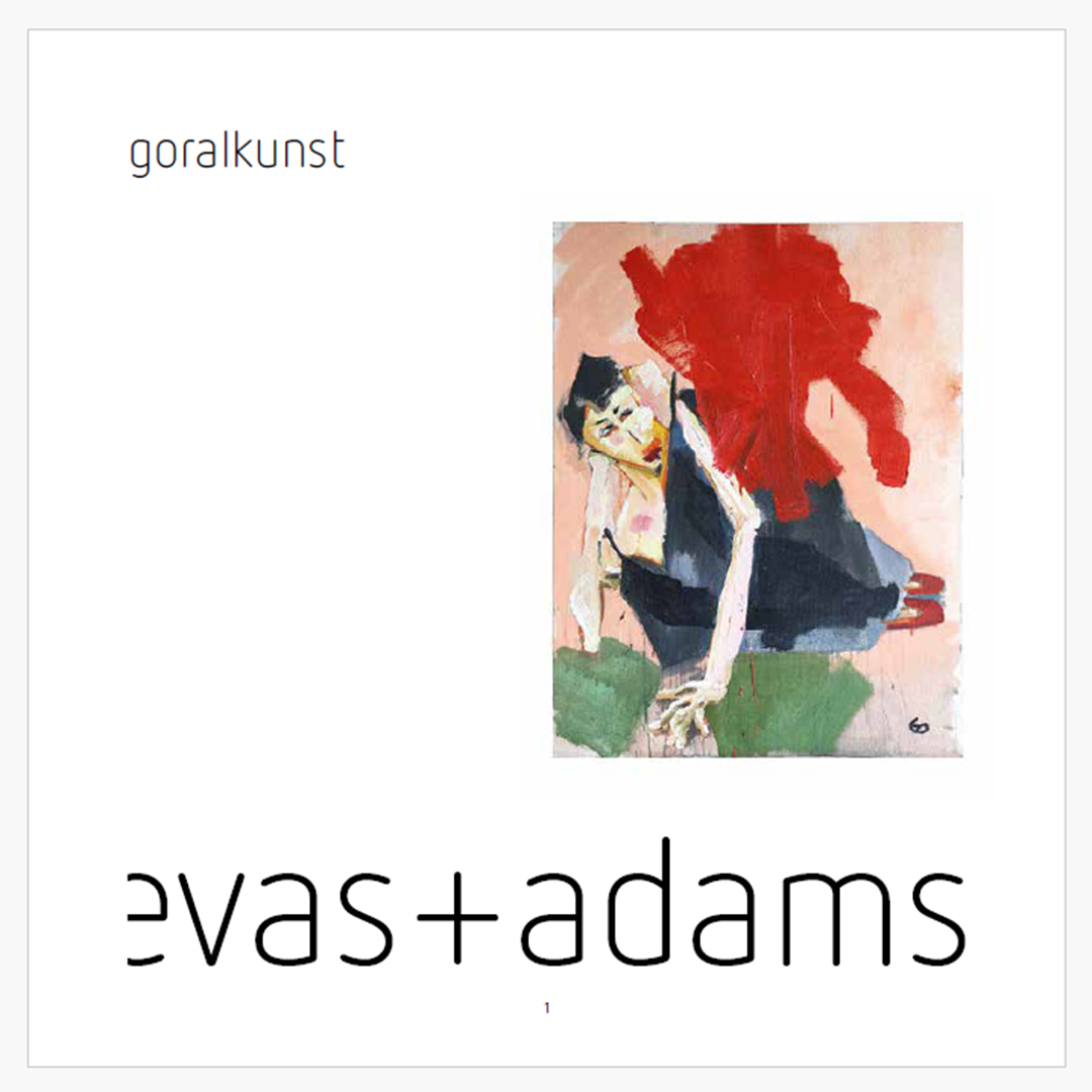 Das Titelbild des Kataloges zur Ausstellung "evas + adams" von Andi Goral in der Janik Gallery